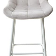 Барный стул ХОФМАН, цвет H-09 Светло-серый, велюр / белый каркас М-City в Лысьве - lysva.mebel24.online | фото 6