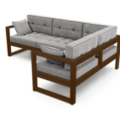 Диван угловой Д-4 Правый (Серебристо-серый/Темный дуб) в Лысьве - lysva.mebel24.online | фото 2