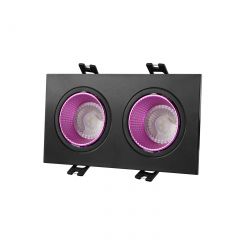 DK3072-BK+PI Встраиваемый светильник, IP 20, 10 Вт, GU5.3, LED, черный/розовый, пластик в Лысьве - lysva.mebel24.online | фото