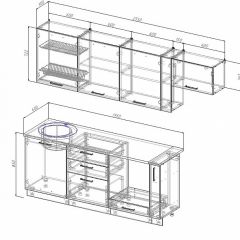 Кухонный гарнитур Лофт 2550 (Стол. 26мм) в Лысьве - lysva.mebel24.online | фото 2