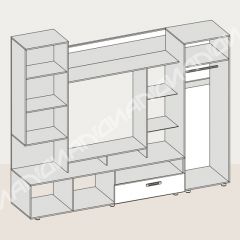 Гостиная Аллегро вариант-3 (Венге/Белфорт) в Лысьве - lysva.mebel24.online | фото 3