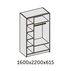 ИННЭС-5 Шкаф-купе 2-х дв. 1600 (2дв. Ф1 - венге) в Лысьве - lysva.mebel24.online | фото 2