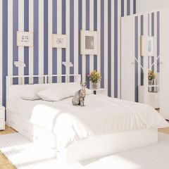Камелия спальня № 7 Кровать 900 + Стол косметический + Зеркало + Комод, цвет белый, сп.м. 900х2000 мм., б/м, основание есть в Лысьве - lysva.mebel24.online | фото 5