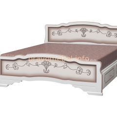 КАРИНА-6 Кровать из массива 1600 (Дуб молочный) с 2-мя ящиками в Лысьве - lysva.mebel24.online | фото