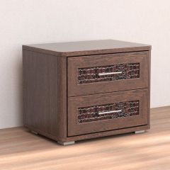 Кэт-4 Тумба 2 ящ (МДФ Венге/Экокожа Caiman коричневый) в Лысьве - lysva.mebel24.online | фото