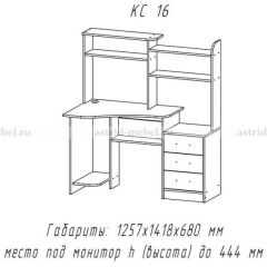 Компьютерный стол №16 (Анкор темныйанкор темный) в Лысьве - lysva.mebel24.online | фото