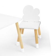Комплект детской мебели стол и два стула Облачко (Белый/Белый/Береза) в Лысьве - lysva.mebel24.online | фото 1