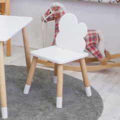 Комплект детской мебели стол и два стула Облачко (Белый/Белый/Береза) в Лысьве - lysva.mebel24.online | фото 3