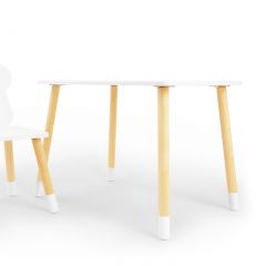 Комплект детской мебели стол и стул Облачко (Белый/Белый/Береза) в Лысьве - lysva.mebel24.online | фото