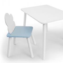 Комплект детской мебели стол и стул Облачко (Белый/Голубой/Белый) в Лысьве - lysva.mebel24.online | фото