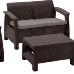 Комплект мебели Корфу сет (Corfu set) коричневый - серо-бежевый * в Лысьве - lysva.mebel24.online | фото