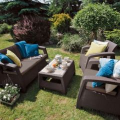 Комплект мебели Корфу сет (Corfu set) коричневый - серо-бежевый * в Лысьве - lysva.mebel24.online | фото 2