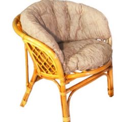 Кресло Багама, подушки светлые полные шенил (Мёд) в Лысьве - lysva.mebel24.online | фото 1