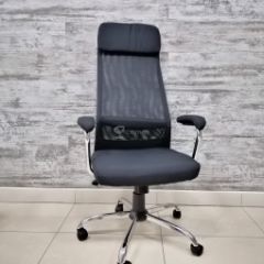 Кресло Barneo K-115 для персонала (черная ткань, черная сетка) в Лысьве - lysva.mebel24.online | фото