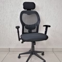 Кресло Barneo K-128 для персонала (черная ткань черная сетка) в Лысьве - lysva.mebel24.online | фото