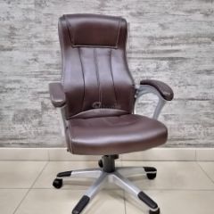 Кресло Barneo K-148 для руководителя (коричневая экокожа) в Лысьве - lysva.mebel24.online | фото