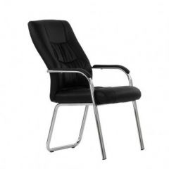 Кресло Barneo K-15 для посетителей и переговорных (черный) в Лысьве - lysva.mebel24.online | фото 1