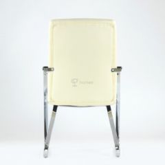 Кресло Barneo K-25 для посетителей и переговорных (хром, бежевая экокожа) в Лысьве - lysva.mebel24.online | фото 3