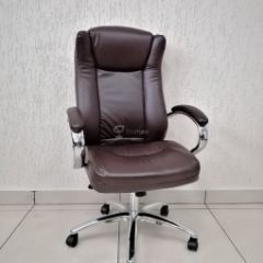 Кресло Barneo K-45 для руководителя (коричневая экокожа) в Лысьве - lysva.mebel24.online | фото