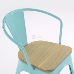 Кресло Barneo N-245 Tolix style Wood  (RAL6027 бирюзовый) в Лысьве - lysva.mebel24.online | фото 3