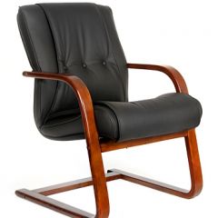 Кресло для посетителя CHAIRMAN  653 V (Кожа) Черное в Лысьве - lysva.mebel24.online | фото