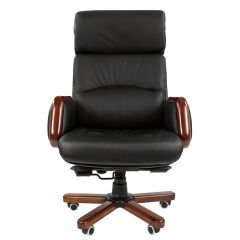 Кресло для руководителя CHAIRMAN 417 (Натуральная кожа) Черное в Лысьве - lysva.mebel24.online | фото 2