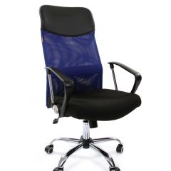 Кресло для руководителя CHAIRMAN 610 N (15-21 черный/сетка синий) в Лысьве - lysva.mebel24.online | фото 1