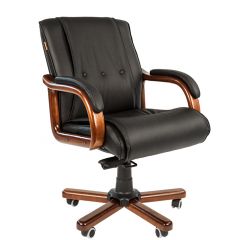 Кресло для руководителя CHAIRMAN  653 М (Кожа) Черное в Лысьве - lysva.mebel24.online | фото