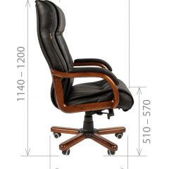 Кресло для руководителя CHAIRMAN  653 (Кожа) Черное в Лысьве - lysva.mebel24.online | фото 4