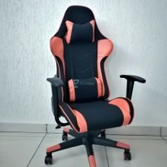 Кресло геймерское Barneo K-50 (черная сетка оранжевые вставки) в Лысьве - lysva.mebel24.online | фото