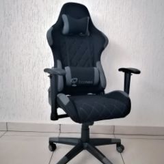 Кресло геймерское Barneo K-51 (черная ткань серые вставки) в Лысьве - lysva.mebel24.online | фото
