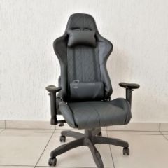 Кресло геймерское Barneo K-52 (черная экокожа черные вставки) в Лысьве - lysva.mebel24.online | фото