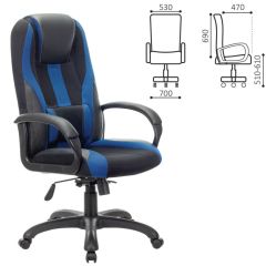 Кресло компьютерное BRABIX PREMIUM "Rapid GM-102" (экокожа/ткань, черное/синее) 532106 в Лысьве - lysva.mebel24.online | фото 2