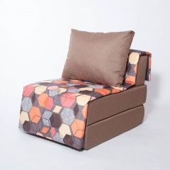Кресло-кровать бескаркасное Харви (коричневый-геометрия браун) в Лысьве - lysva.mebel24.online | фото