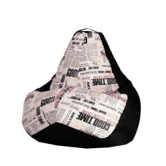 Кресло-мешок XL Газета-Black в Лысьве - lysva.mebel24.online | фото