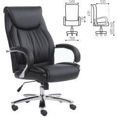Кресло офисное BRABIX "Advance EX-575" (хром/экокожа/черное) 531825 в Лысьве - lysva.mebel24.online | фото 1