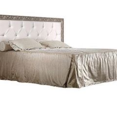 Кровать 2-х спальная (1,4 м) Тиффани штрих-лак/серебро с мягким изголовьем (ТФКР140-2) в Лысьве - lysva.mebel24.online | фото