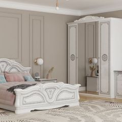 Кровать 2-х спальная 1600*2000 Грация (12.116) без основания (белый/серебро) в Лысьве - lysva.mebel24.online | фото 2