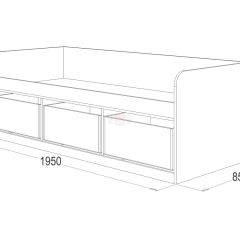 Кровать-8 одинарная с 3-мя ящиками (800*1900) ЛДСП в Лысьве - lysva.mebel24.online | фото 3