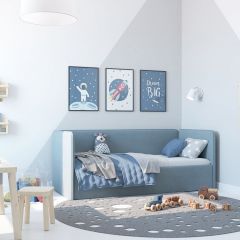 Кровать-диван Leonardo 180*80 (Голубой) + боковина в Лысьве - lysva.mebel24.online | фото 5