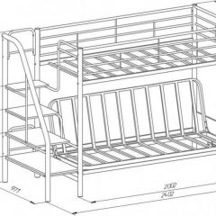 Кровать двухъярусная с диваном "Мадлен-3" (Серый/Серый) в Лысьве - lysva.mebel24.online | фото 3