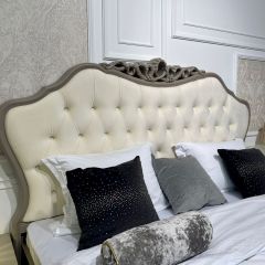 Кровать Мокко 1600 с мягким изголовьем + основание (серый камень) в Лысьве - lysva.mebel24.online | фото 2