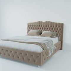 Кровать Нягань с ПМ 1200 (велюр серый) в Лысьве - lysva.mebel24.online | фото