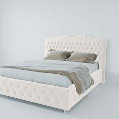 Кровать Нягань с ПМ 2000 (экокожа белая) в Лысьве - lysva.mebel24.online | фото 2