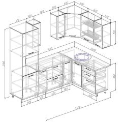 Кухонный гарнитур угловой Бланка 2400х1600 (Стол. 26мм) в Лысьве - lysva.mebel24.online | фото 3