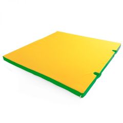 Мат гимнастический 1х1х0,05м с вырезом под стойки цв. зеленый-желтый в Лысьве - lysva.mebel24.online | фото