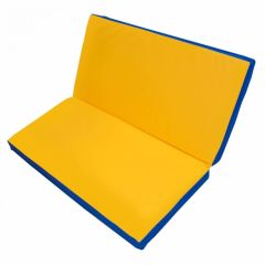 Мат гимнастический 1х1х0,1м складной цв. синий-желтый в Лысьве - lysva.mebel24.online | фото 1