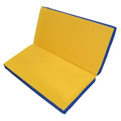 Мат гимнастический 1х1х0,05м складной цв. синий-желтый в Лысьве - lysva.mebel24.online | фото