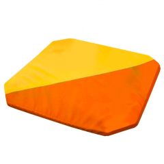Мат гимнастический 1,3x1,3x0,05м складной скошенные углы цв.оранжевый-желтый в Лысьве - lysva.mebel24.online | фото 1