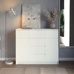 МОРИ МК 1200.4 Комод (белый) в Лысьве - lysva.mebel24.online | фото 3